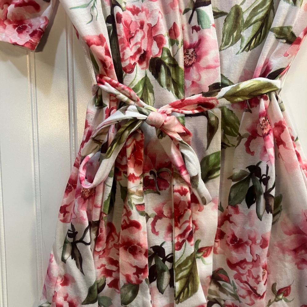Show Me Your Mumu Brie Kimono Garden of Blooms Floral Short Robe Peony Wrap OS - Picture 6 of 8
